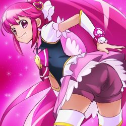 Rule 34 | 10s, 1girl, aino megumi, cure lovely, happinesscharge precure!, haruyama kazunori, high heels, magical girl, pink hair, ponytail, precure, tagme