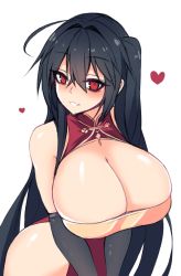 Rule 34 | 1girl, ahoge, azur lane, black gloves, black hair, breasts, china dress, chinese clothes, cleavage, dress, elbow gloves, gloves, hair between eyes, hair intakes, heart, highres, huge breasts, long hair, looking at viewer, official alternate costume, parted lips, red dress, side slit, smile, solo, sub-res, taihou (azur lane), taihou (phoenix&#039;s spring song) (azur lane), twintails, very long hair, white background