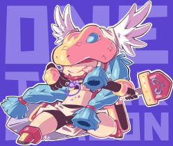 Rule 34 | 1girl, digimon, highres, minervamon, shield, snake, solo, sword, tongue, tongue out, weapon
