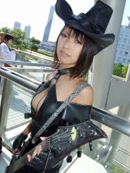 Rule 34 | arc system works, cosplay, fingerless gloves, gloves, guilty gear, guitar, hat, i-no, instrument, itsuya (real life), leather, photo (medium), witch hat