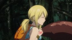 Rule 34 | 1girl, animated, animated gif, blonde hair, fairy tail, leech, lowres, lucy heartfilia, monster