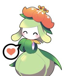 Rule 34 | ^ ^, artsy-rc, closed eyes, creatures (company), closed eyes, facing viewer, game freak, gen 5 pokemon, heart, highres, lilligant, nintendo, no humans, pokemon, pokemon (creature), simple background, smile, spoken heart, white background