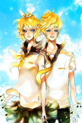 Rule 34 | 1boy, bad anatomy, blonde hair, blue eyes, brother and sister, kagamine len, kagamine rin, prodigy bombay, siblings, twins, vocaloid