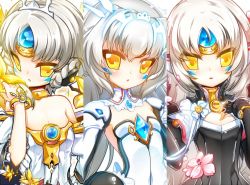 Rule 34 | bad id, bad pixiv id, blouse, braid, detached collar, elsword, eve (elsword), flat chest, poseich, shirt, tagme, white shirt, yellow eyes