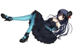 Rule 34 | 00s, 1girl, akiyama mio, bad id, bad pixiv id, bare shoulders, black hair, blue eyes, blue pantyhose, blunt bangs, blush, choker, don&#039;t say &quot;lazy&quot;, dress, elbow gloves, gloves, hat, high heels, highres, hime cut, jewelry, k-on!, long hair, mini hat, mini top hat, necklace, nekokotei, pantyhose, shoes, solo, top hat, wallpaper