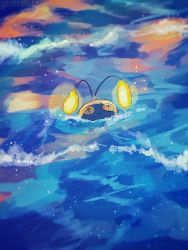Rule 34 | + +, afloat, anglerfish, chinchou, commentary request, creatures (company), fish, game freak, gen 2 pokemon, hanenbo, highres, light, looking up, nintendo, no humans, pokemon, pokemon (creature), solo, water, waves