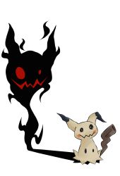 Rule 34 | absurdres, creatures (company), different shadow, game freak, gen 7 pokemon, highres, mimikyu, nintendo, no humans, pokemon, pokemon (creature), pokemon sm, red eyes, shadow
