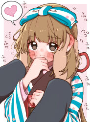 Rule 34 | 1girl, blush, bow, brown eyes, brown hair, closed mouth, commentary request, embarrassed, hair bow, hands on another&#039;s cheeks, hands on another&#039;s face, heart, highres, idolmaster, idolmaster cinderella girls, japanese clothes, kimono, long hair, looking at viewer, nose blush, pov, simple background, solo, spoken heart, suikauri2222, yorita yoshino, yukata