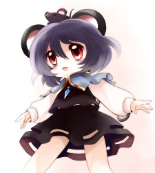 Rule 34 | 1girl, animal ears, chibi, female focus, grey hair, jewelry, mouse (animal), mouse ears, mouse tail, nazrin, open mouth, pendant, red eyes, short hair, solo, tail, touhou, yume shokunin
