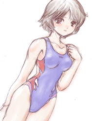 Rule 34 | brown eyes, brown hair, competition swimsuit, inukamen, one-piece swimsuit, short hair, solo, swimsuit