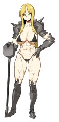 armor bikini bikini_armor blonde_hair finn_(no_man&#039;s_land) hammer heemin muscular muscular_female no_man&#039;s_land oni swimsuit tall_female