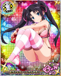 Rule 34 | 1girl, black hair, blue eyes, breasts, card (medium), cleavage, high school dxd, looking at viewer, official art, serafall leviathan, smile, twintails