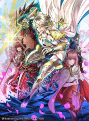 Rule 34 | 2girls, 3boys, armor, cape, closed mouth, corrin (fire emblem), corrin (male) (fire emblem), fire emblem, fire emblem cipher, fire emblem fates, hinoka (fire emblem), holding, holding sword, holding weapon, japanese armor, multiple boys, multiple girls, nintendo, official art, open mouth, red eyes, ryoma (fire emblem), sakura (fire emblem), sword, takumi (fire emblem), toyota saori, weapon, white hair
