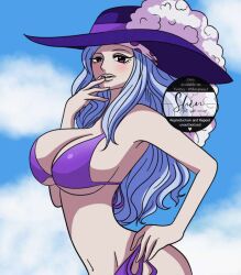 bikini breasts hat large_breasts one_piece pirate_hat swimsuit whitey_bay