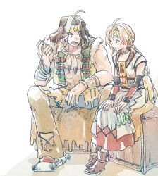 Rule 34 | 2boys, ahoge, bishounen, bow, bracelet, braid, brothers, brown hair, choker, closed mouth, dress, feathers, fringe trim, full body, gallows carradine, green eyes, headband, jewelry, legs apart, long hair, male focus, michibata 65, moccasins, multicolored hair, multiple boys, muscular, muscular male, open mouth, pants, protected link, ribbon, shane carradine, shoes, siblings, smile, streaked hair, white hair, wild arms, wild arms 3, wrist cuffs