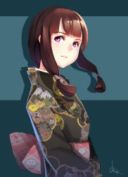 Rule 34 | 10s, 1girl, absurdres, artist name, black hair, blunt bangs, floral print, highres, japanese clothes, kantai collection, kexue, kitakami (kancolle), long hair, obi, pale skin, purple eyes, sash, sidelocks, silhouette, simple background, solo