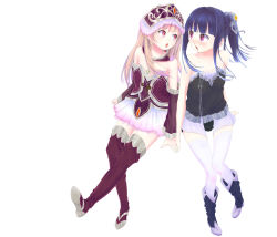 Rule 34 | 2girls, absurdres, after kiss, alternate color, artist request, atelier (series), atelier meruru, atelier totori, bare shoulders, blonde hair, blood, blue hair, blush, boots, detached sleeves, female focus, hair ornament, hat, headdress, highres, jewelry, long hair, mimi houllier von schwarzlang, multiple girls, nosebleed, open mouth, pendant, pink eyes, ponytail, saliva, saliva trail, sweat, tears, thigh boots, thighhighs, tongue, tongue out, totooria helmold, yuri