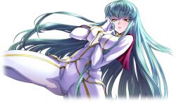 Rule 34 | 1girl, artist request, between breasts, big hair, blush, breasts, c.c., code geass, code geass: lost stories, cropped legs, female focus, floating hair, game cg, gloves, gold trim, green hair, half-closed eyes, hand between breasts, hand on own face, hands up, happy, head tilt, highres, jacket, kneeling, light blush, long hair, long sleeves, looking at viewer, medium breasts, non-web source, official art, pale skin, pants, parted lips, sidelocks, simple background, skin tight, smile, solo, spread legs, teeth, transparent background, very long hair, white gloves, white jacket, white pants, yellow eyes