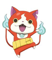 Rule 34 | absurdres, highres, jibanyan, looking at viewer, no humans, official art, open mouth, simple background, solo, standing, standing on one leg, transparent background, youkai watch