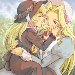 Rule 34 | 00s, 2girls, age difference, blonde hair, cosette, family, fantine, hand on another&#039;s cheek, hand on another&#039;s face, hat, les miserables, lowres, mother and daughter, multiple girls, nippon animation, sakai yume, world masterpiece theater