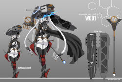 Rule 34 | 1girl, absurdres, abyssal ship, alternate costume, bodysuit, cane, cannon, cape, character name, colored skin, commentary request, english text, flight deck, from behind, glowing, glowing eyes, grey background, headgear, high heels, highres, kantai collection, konoshige (ryuun), long hair, looking to the side, machinery, multiple views, pale skin, short hair, silver hair, tentacles, thighhighs, white skin, wo-class aircraft carrier