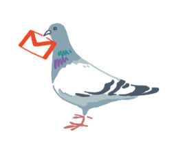 Rule 34 | animal focus, beak hold, bird, envelope, from side, gmail, hirasawa minami, letter, lowres, mouth hold, no humans, no lineart, original, pigeon, simple background, solo, white background