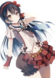 Rule 34 | 1girl, adjusting hair, artist name, artist request, black bow, black shorts, blue hair, blue necktie, blush, bokura wa ima no naka de, bow, breasts, brooch, brown eyes, center frills, checkered clothes, checkered skirt, clothing cutout, collar, diamond (gemstone), dress, earrings, female focus, fingerless gloves, frilled collar, frilled dress, frilled shirt collar, frilled sleeves, frills, gloves, hair between eyes, hair bow, hairband, heart cutout, highres, jewelry, long hair, looking at viewer, love live!, love live! school idol festival, love live! school idol project, miniskirt, natsume suzuri, necktie, parted lips, pearl earrings, plaid, plaid dress, plaid skirt, pleated, pleated dress, pleated skirt, puffy shorts, red bow, red gloves, red hairband, red skirt, short sleeves, shorts, shorts under skirt, skirt, small breasts, smile, solo, sonoda umi, striped necktie, striped neckwear, suspender skirt, suspenders, white background, white dress, yellow eyes