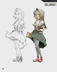 Rule 34 | 00s, breasts, choker, cleavage, final fantasy, final fantasy ix, mole, mole on breast, plusnine, ruby (ff9), skirt, thighhighs