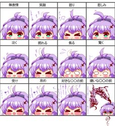 Rule 34 | &gt; &lt;, ^^^, 1girl, :&lt;, :3, :d, :t, > <, absurdres, afterimage, ahoge, ahoge wag, azur lane, black bow, blush, bow, chibi, closed mouth, commentary request, expression chart, expressive hair, closed eyes, green eyes, hair bow, hand up, hands up, high ponytail, highres, javelin (azur lane), kurukurumagical, o o, open mouth, parted lips, ponytail, pout, purple hair, shaded face, smile, tears, translation request, xd