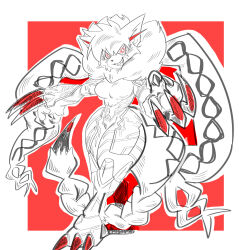Rule 34 | armor, claws, digimon, furry, highres, looking at viewer, meicrackmon vicious mode, red eyes, tail