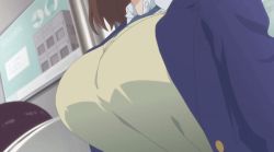 Rule 34 | 1girl, ai-chan (tawawa), animated, animated gif, blue jacket, bouncing breasts, breast focus, breasts, brown hair, brown jacket, getsuyoubi no tawawa, head out of frame, jacket, large breasts, necktie, school uniform, shirt, short hair, solo, white shirt