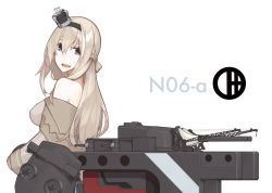 Rule 34 | 10s, 1girl, blonde hair, blue eyes, braid, crown, dress, french braid, hairband, highres, kantai collection, long hair, looking back, machinery, mikoto (oi plus), mini crown, off-shoulder dress, off shoulder, open mouth, solo, turret, warspite (kancolle), weapon, white dress