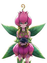 Rule 34 | 1girl, arzergex, colored sclera, commission, digimon, digimon (creature), fairy, female focus, flower, green sclera, highres, lilimon, monster girl, petals, plant girl, solo, standing