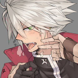 Rule 34 | 2boys, blazblue, drooling, looking at viewer, male focus, multiple boys, muscular, pov, ragna the bloodedge, saliva, tagme, yaoi
