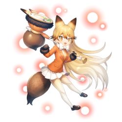 Rule 34 | 1girl, animal costume, animal ear fluff, animal ears, blonde hair, bow, bowtie, ezo red fox (kemono friends), fox ears, fox girl, fox tail, game cg, gloves, instrument, kemono friends, long hair, looking at viewer, necktie, official art, open mouth, pantyhose, shirt, simple background, skirt, smile, solo, tachi-e, tail, transparent background, white background, yellow eyes