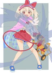 Rule 34 | 1girl, absurdres, bad id, bad twitter id, blonde hair, blue footwear, blush, border, bow, cape, copyright request, d:, donguri suzume, full body, green background, hair bow, highres, hose, illyasviel von einzbern, illyasviel von einzbern (swimsuit archer), illyasviel von einzbern (swimsuit archer) (second ascension), looking at viewer, open mouth, pink cape, red bow, red eyes, red skirt, shoes, simple background, skirt, solo, standing, twintails, visor cap, water, white border