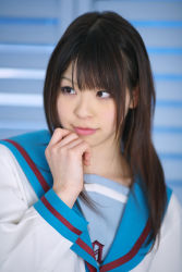 Rule 34 | asahina mikuru, cosplay, highres, katou mari, photo (medium), sailor, school uniform, serafuku, suzumiya haruhi no yuuutsu