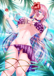 Rule 34 | 1girl, breasts, choker, earrings, fuyuki jun, highres, jewelry, large breasts, long hair, looking at viewer, megurine luka, pink hair, solo, swimsuit, thigh gap, thighs, very long hair, vocaloid