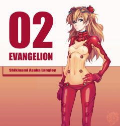 Rule 34 | 1girl, bad id, bad pixiv id, blue eyes, bodysuit, breasts, curvy, evangelion: 2.0 you can (not) advance, hair ornament, hand on own hip, highres, ljs35794, long hair, looking at viewer, md5 mismatch, multicolored clothes, navel, neon genesis evangelion, orange hair, plugsuit, rebuild of evangelion, red bodysuit, see-through, see-through bodysuit, shiny clothes, small breasts, solo, souryuu asuka langley, standing, test plugsuit, very long hair, wide hips