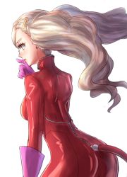 Rule 34 | 1girl, ass, blonde hair, blue eyes, bodysuit, breasts, highres, long hair, persona, persona 5, solo, tagme, takamaki anne, twintails