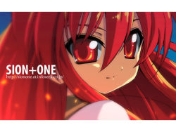 Rule 34 | 00s, 1girl, close-up, closed mouth, hair between eyes, hotori (sion), letterboxed, looking at viewer, red eyes, red hair, shakugan no shana, shana, smile, solo, upper body