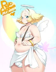 Rule 34 | 1girl, agawa ryou, ahoge, bad id, bad tumblr id, belly, blush, breasts, bulge, futanari, hip focus, looking at viewer, navel, original, plump, short hair, signature, simple background, small breasts, solo, thick thighs, thighs