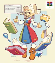 Rule 34 | 1girl, absurdres, book, english text, file, floating, gaziter, glasses, highres, humanization, long hair, looking at viewer, magnifying glass, solo, white hair, winrar, zip file (object), zipper, zipper earrings