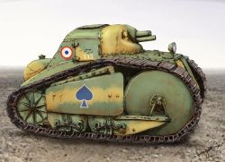 Rule 34 | artist name, char peugeot 1918, commentary, day, highres, luger oni-jun&#039;i, military, military vehicle, motor vehicle, no humans, original, outdoors, roundel, signature, spade (shape), tank