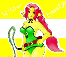Rule 34 | 1girl, battle circuit, belt, capcom, red hair, tagme, whip, yellow beast