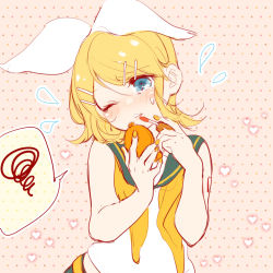 Rule 34 | 1girl, applying makeup, bare shoulders, blonde hair, blue eyes, blush, bow, flying sweatdrops, hair bow, hair ornament, hairclip, head tilt, heart, holding, holding mirror, kagamine rin, lipgloss, makeup, mimi mine, mirror, nail polish, neckerchief, number tattoo, parted lips, pink background, sailor collar, shirt, shorts, shoulder tattoo, sketch, sleeveless, sleeveless shirt, spoken squiggle, squiggle, tattoo, undone neckerchief, vocaloid, white bow, yellow nails, yellow neckerchief