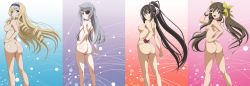 Rule 34 | 4girls, absurdres, ass, blonde hair, breasts, brown hair, cecilia alcott, highres, huang lingyin, infinite stratos, laura bodewig, multiple girls, nipples, nude, shinonono houki, silver hair, take your pick, third-party edit, twintails