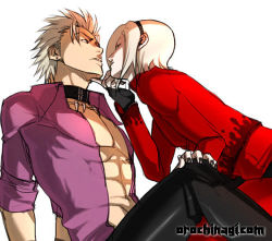 Rule 34 | 2boys, ash crimson, blonde hair, lowres, male focus, multiple boys, shen woo, snk, the king of fighters, yaoi