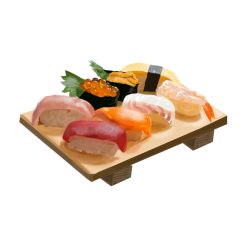 Rule 34 | commentary, fish (food), food, food focus, gunkanmaki, ikura (food), nigirizushi, no humans, original, roe, shadow, simple background, still life, sushi, sushi geta, trocco55, white background