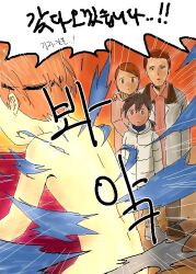 Rule 34 | brown hair, cousins, digimon, looking at another, matsuda takato, ponytail, torn clothes, urazoe kai